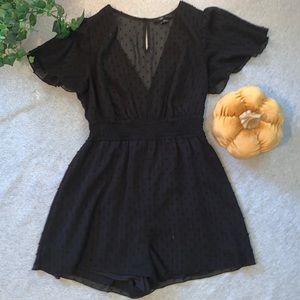 Black dotted romper